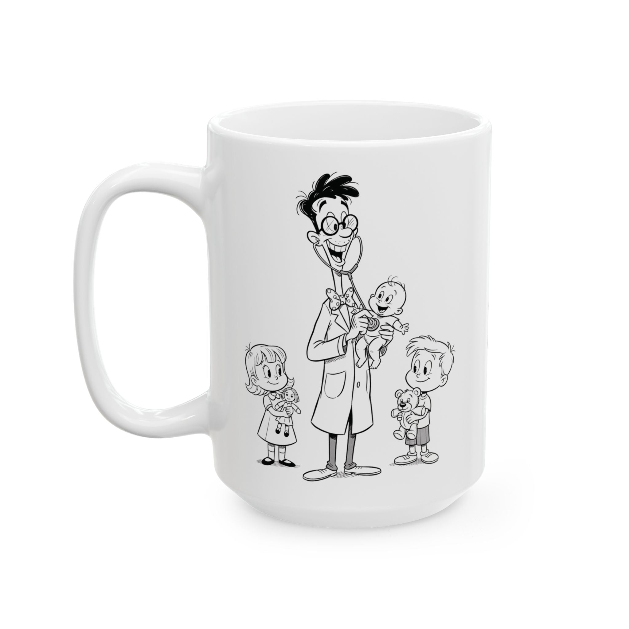 Funny Pediatrician Coffee Mug - Pediatrics Doctor Gift - White Ceramic Medical Humor Cup, 11oz & 15oz