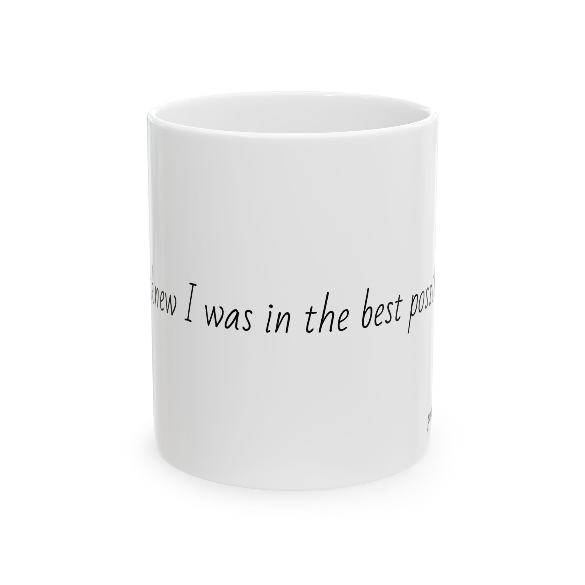 "I always knew I was in the best possible hands." Personalized Doctor Mug - Minimalist Ceramic Coffee Cup for Medical Professionals with quote, wishes, 11oz & 15oz