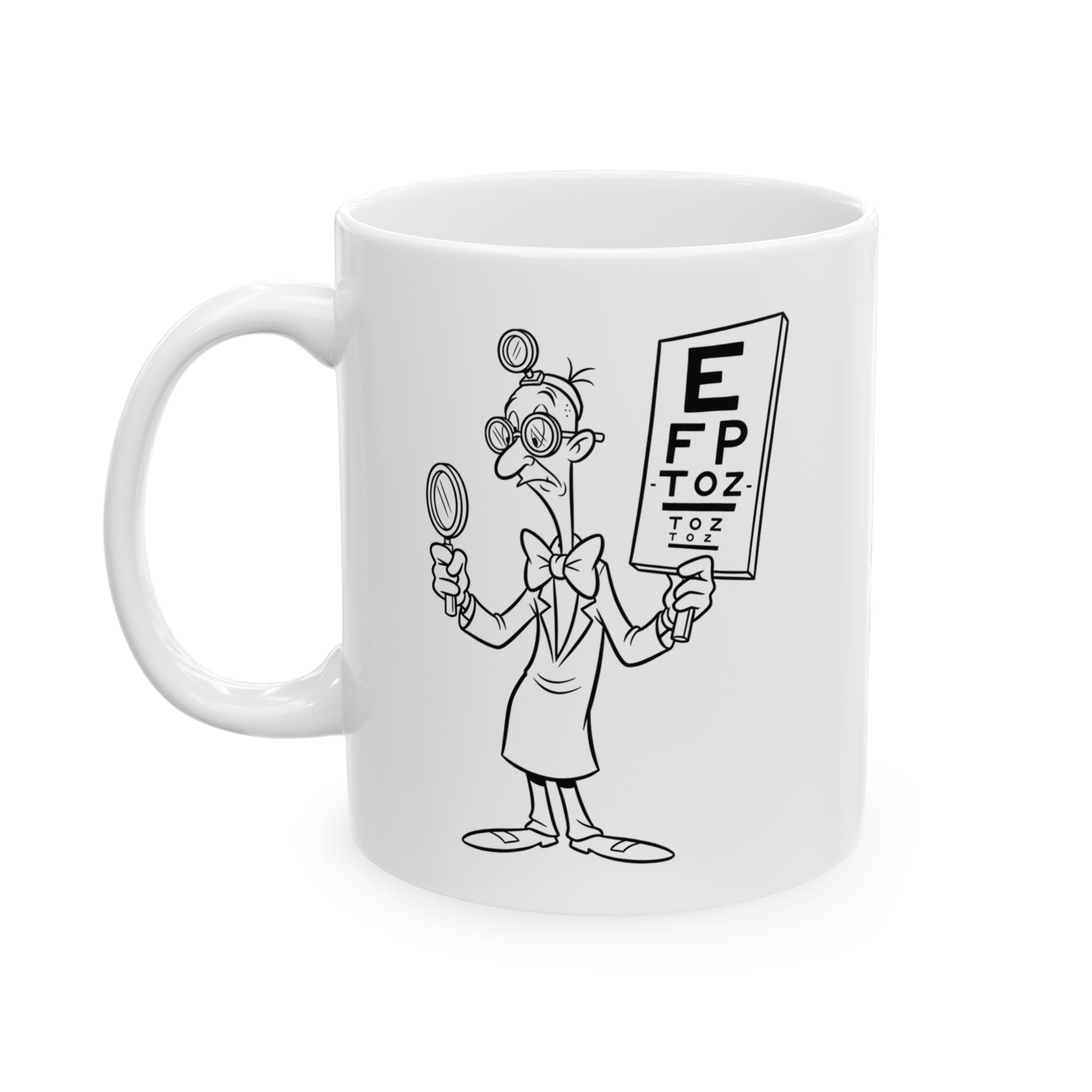 Funny Eye Doctor Coffee Mug - Optometrist & Ophthalmologist Gift - White Ceramic Medical Humor Cup, 11oz & 15oz