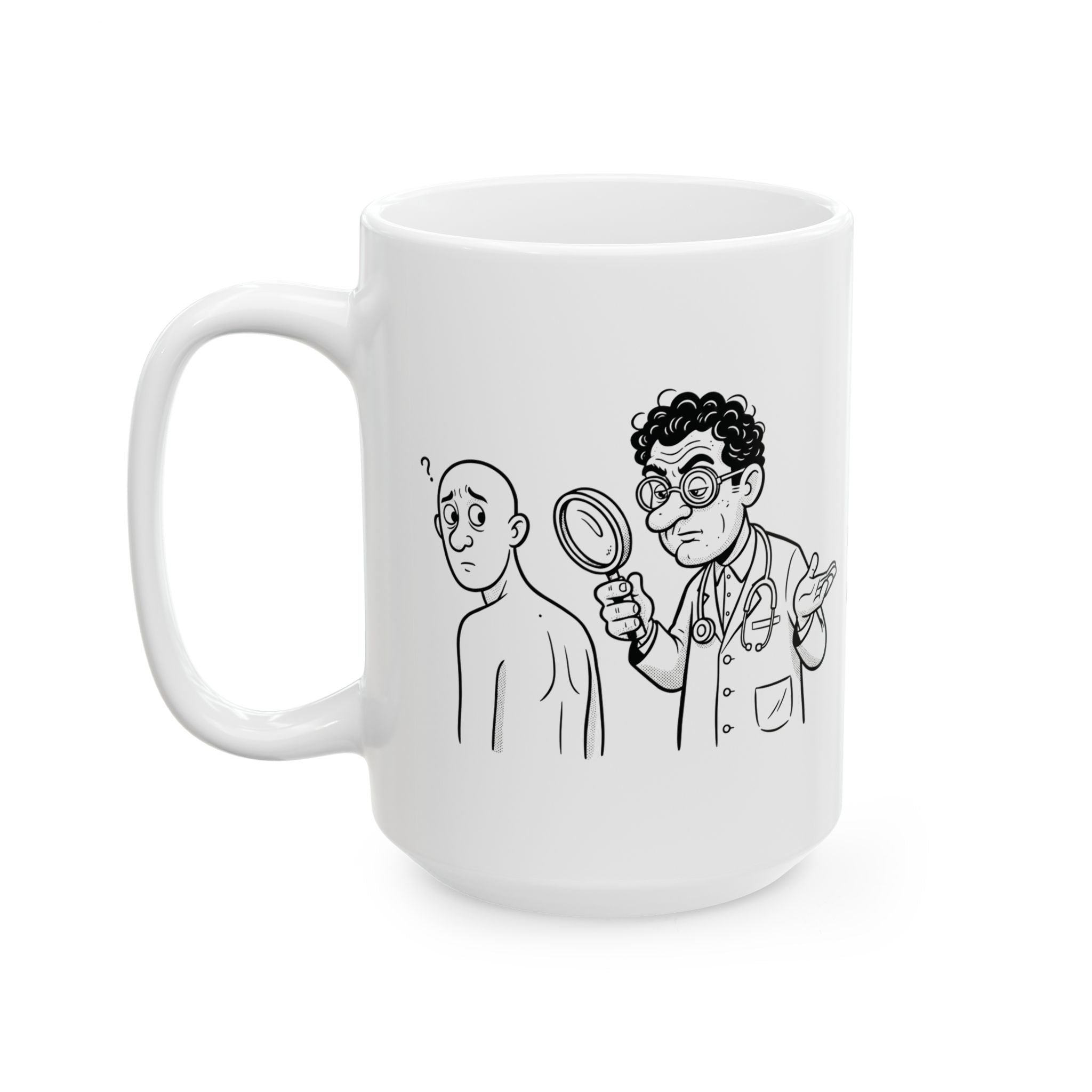 Funny Dermatologist Coffee Mug - Dermatology Doctor Gift - Skin Specialist White Ceramic Medical Humor Cup, 11oz & 15oz