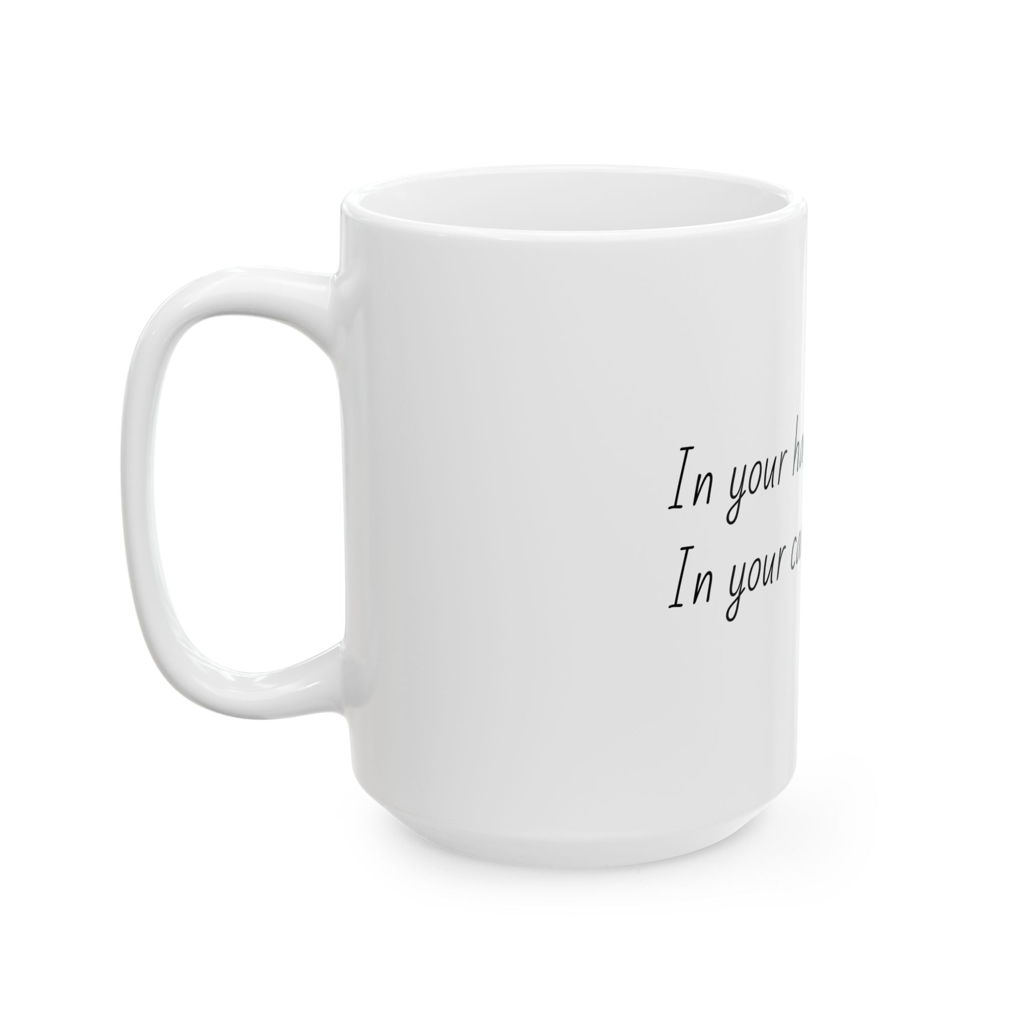 "In your hands, I felt safe. In your care, I felt heard." Personalized Doctor Mug - Minimalist Ceramic Coffee Cup for Medical Professionals with quote, wishes, 11oz & 15oz