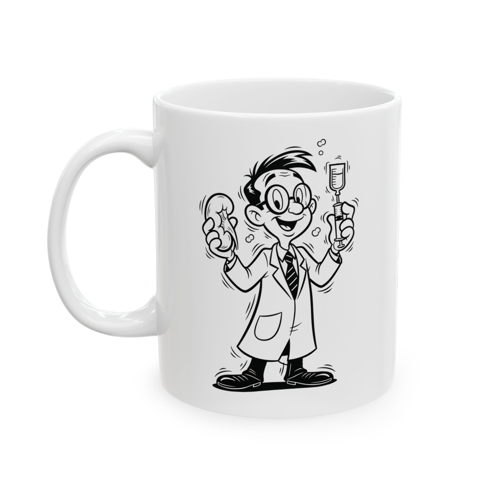 Funny Nephrologist Coffee Mug - Kidney Doctor Gift - White Ceramic Medical Humor Cup, 11oz & 15oz