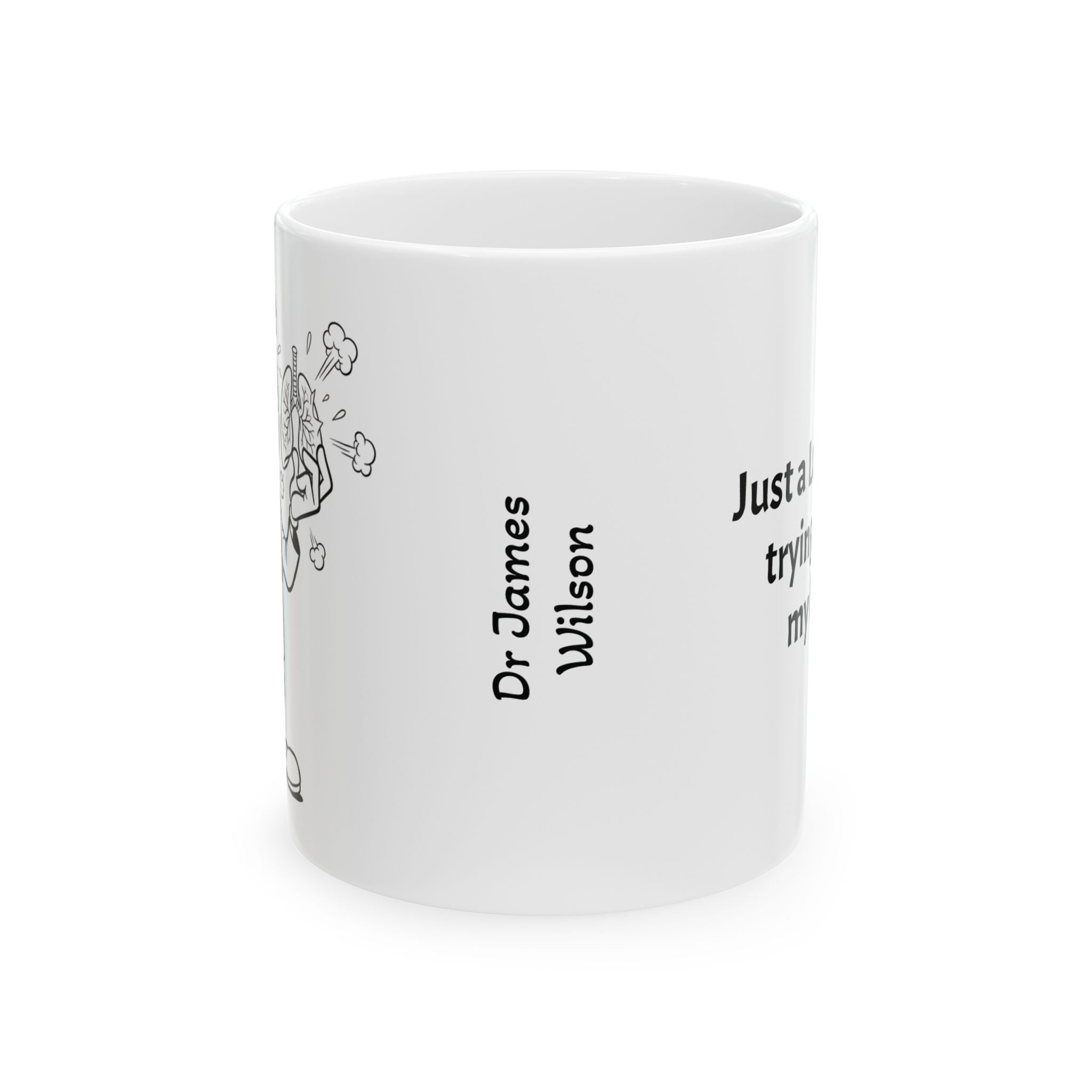 Funny Pulmonologist Coffee Mug - Lung Doctor Gift - White Ceramic Medical Humor Cup, 11oz & 15oz
