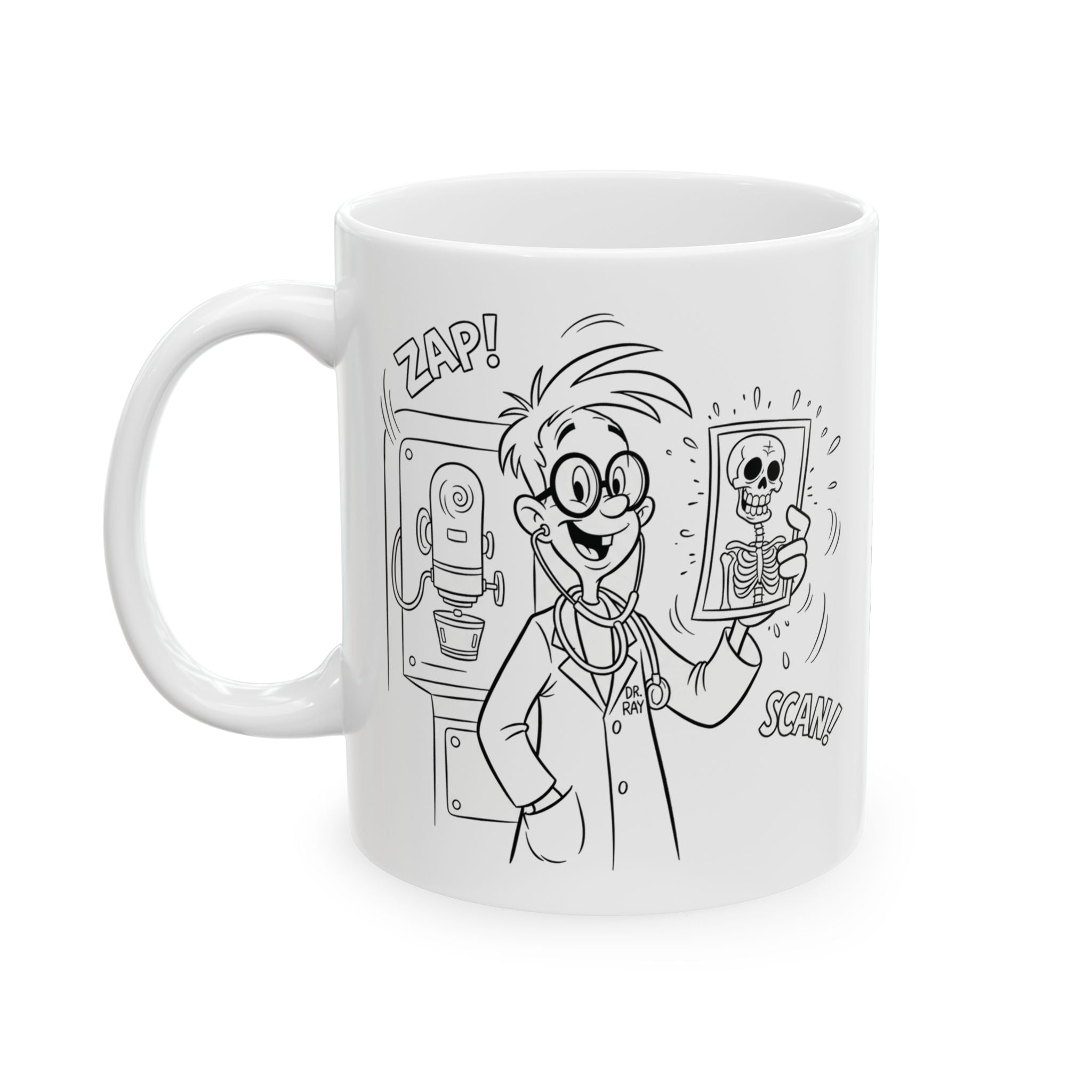 Funny Radiologist Coffee Mug - Radiology Doctor Gift - "The Invisible Doctor" White Ceramic Medical Humor Cup, 11oz & 15oz