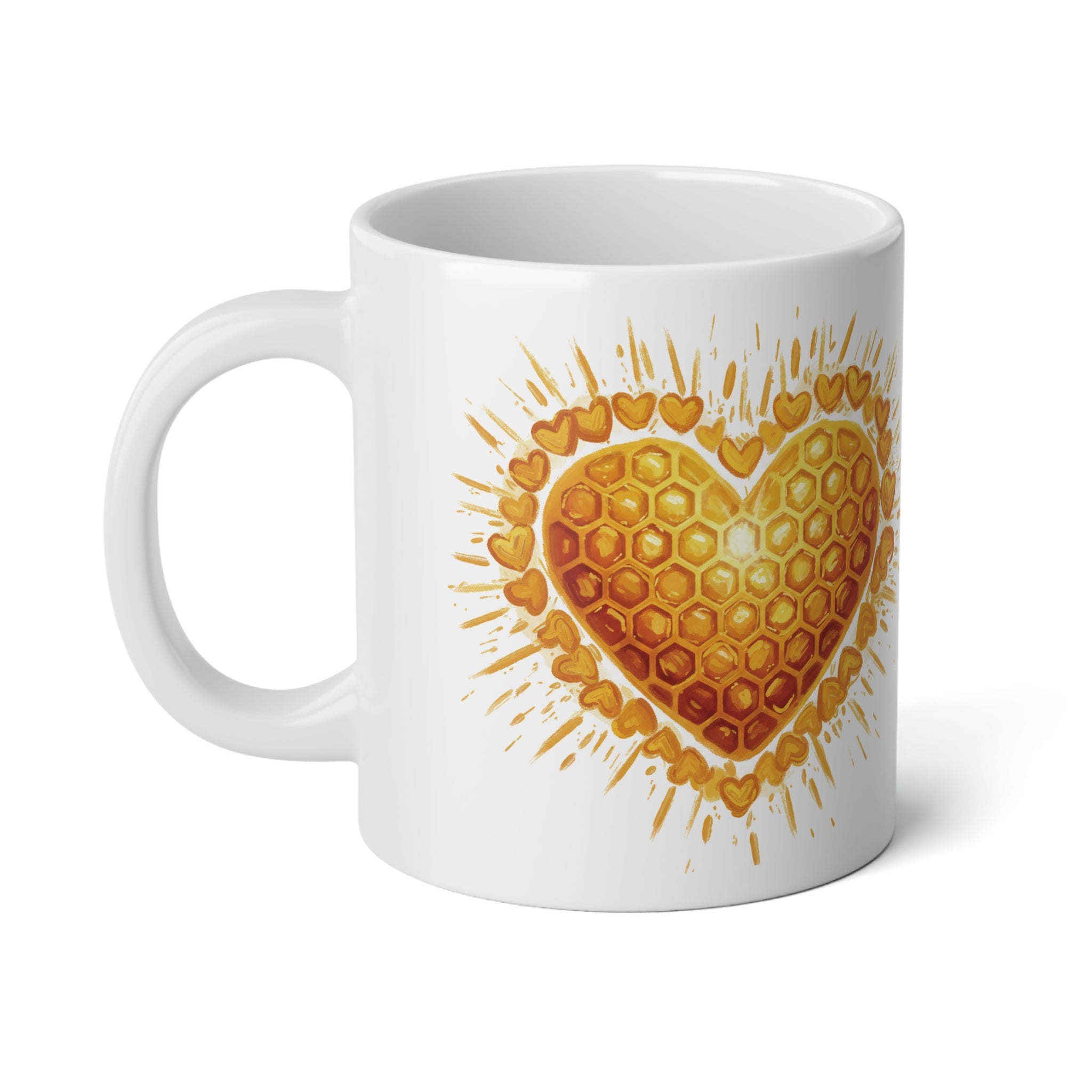 "Life-Changer Life-Saver" 20oz Mega Mug - Heart-Shaped Honeycomb Art - Sweet Gratitude Medical Professional Oversized Ceramic Cup, 20oz