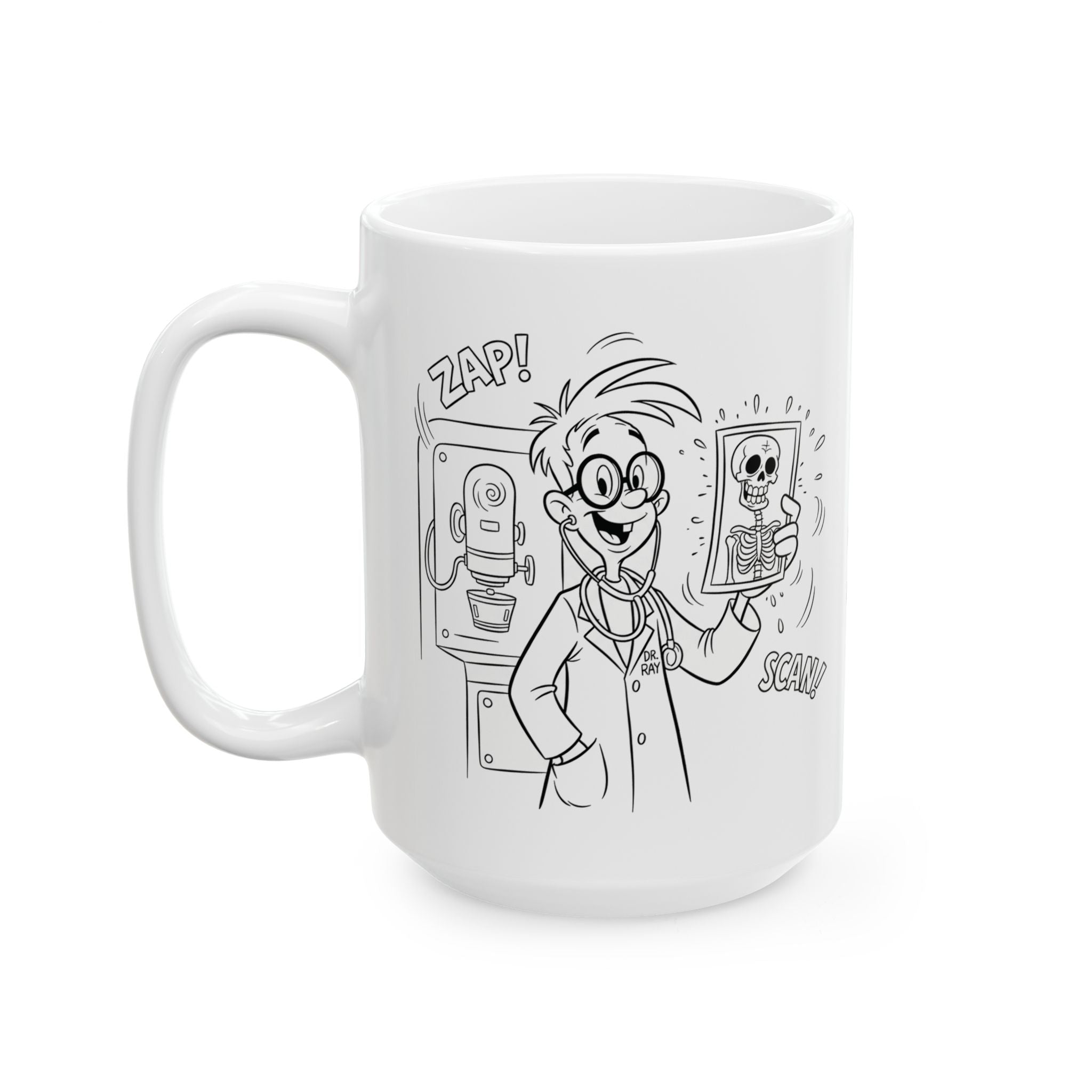 Funny Radiologist Coffee Mug - Radiology Doctor Gift - "The Invisible Doctor" White Ceramic Medical Humor Cup, 11oz & 15oz