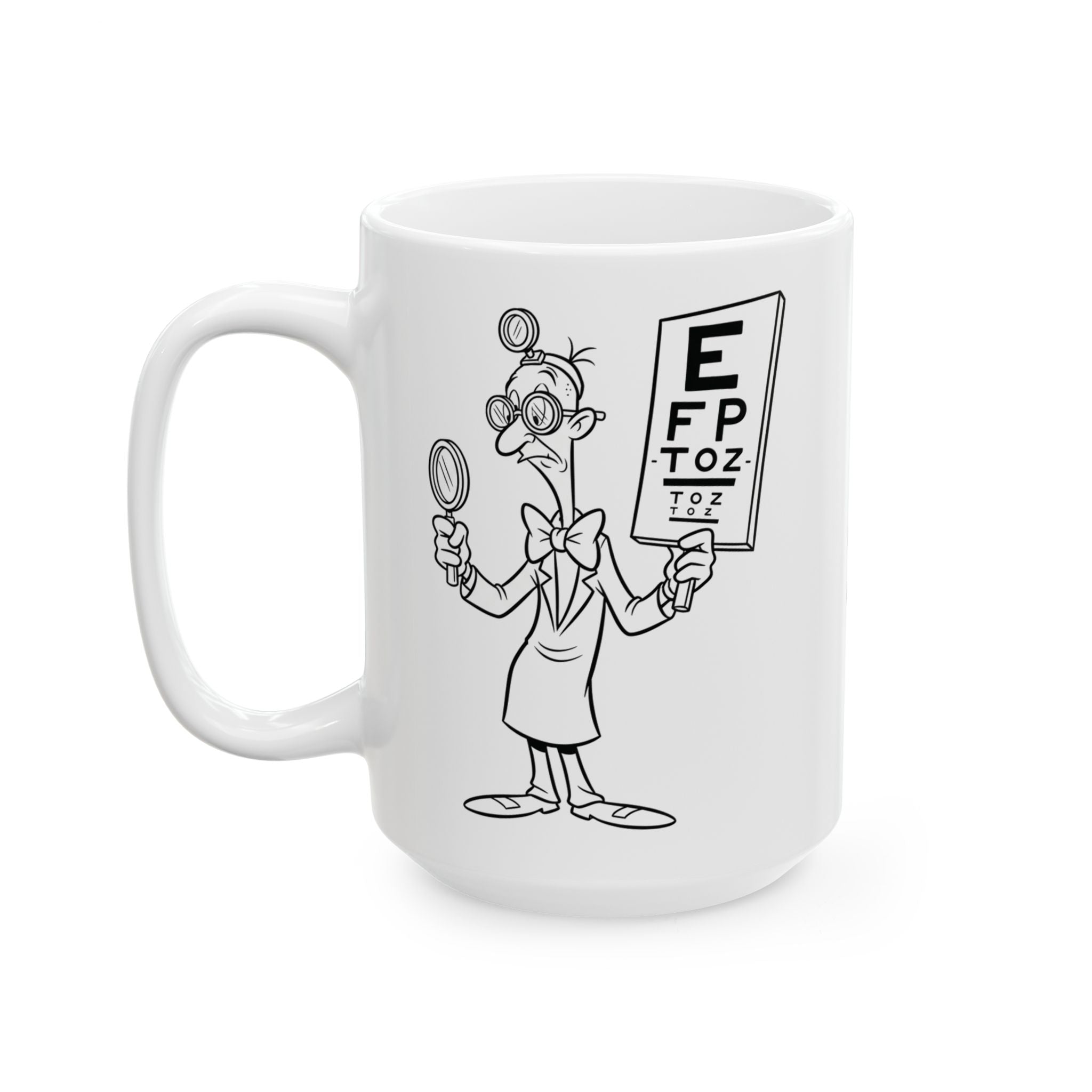 Funny Eye Doctor Coffee Mug - Optometrist & Ophthalmologist Gift - White Ceramic Medical Humor Cup, 11oz & 15oz