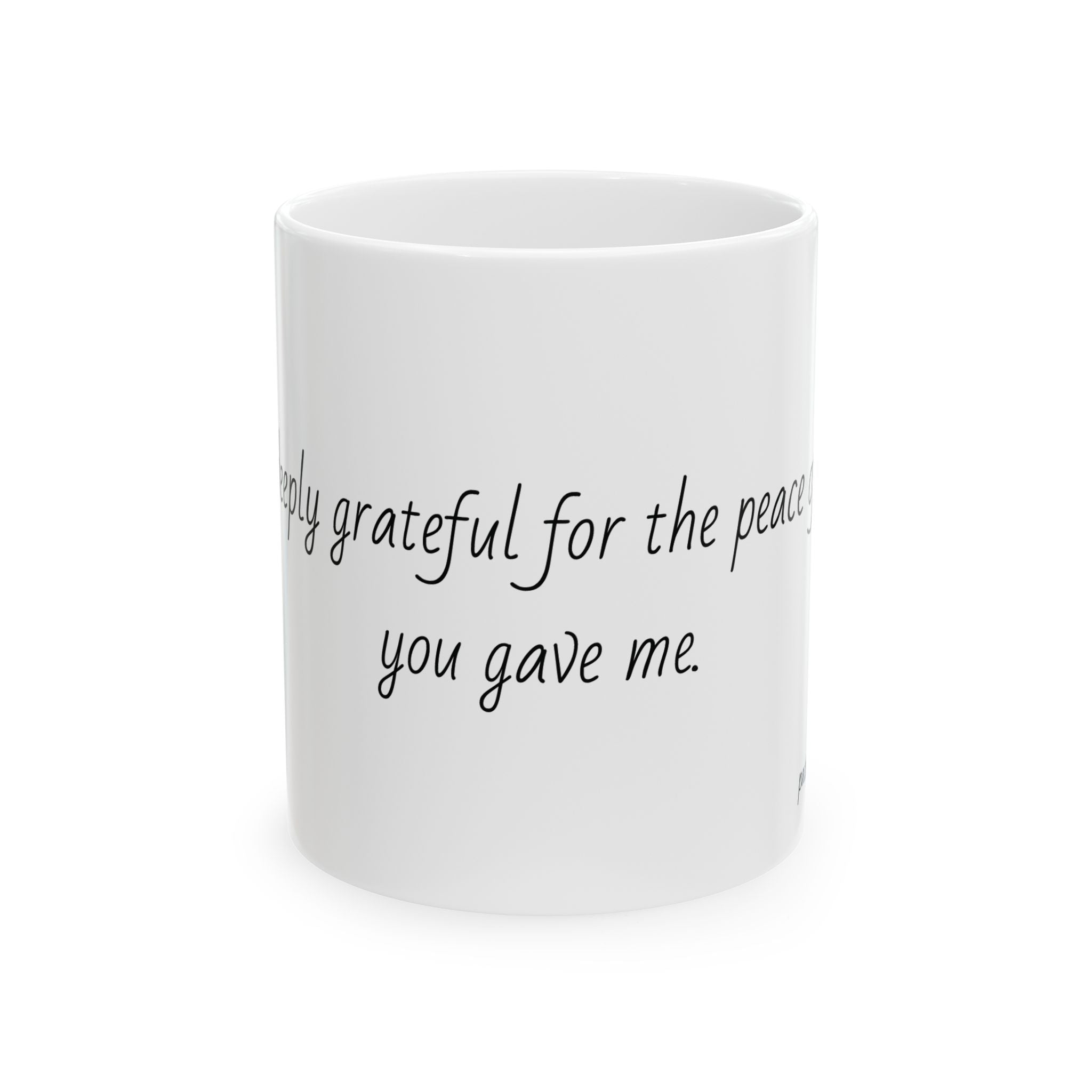 "I am deeply grateful for the peace of mind you gave me." Personalized Doctor Mug - Minimalist Ceramic Coffee Cup for Medical Professionals with quote, wishes, 11oz & 15oz