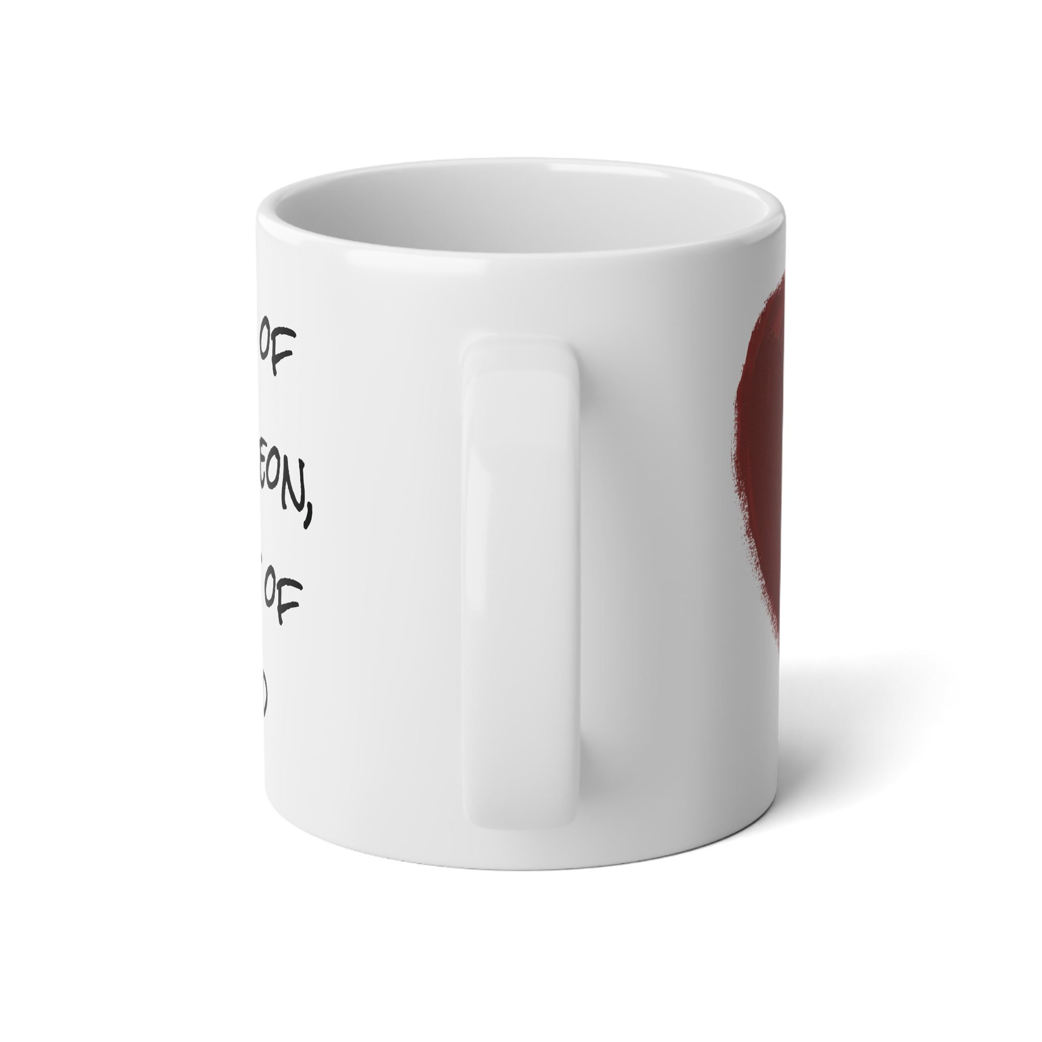 "Skills of a surgeon, heart of gold." Personalized 20oz Big Minimalist Doctor Mug - Huge Heart Coffee Cup -  Appreciation Gift for Physicians