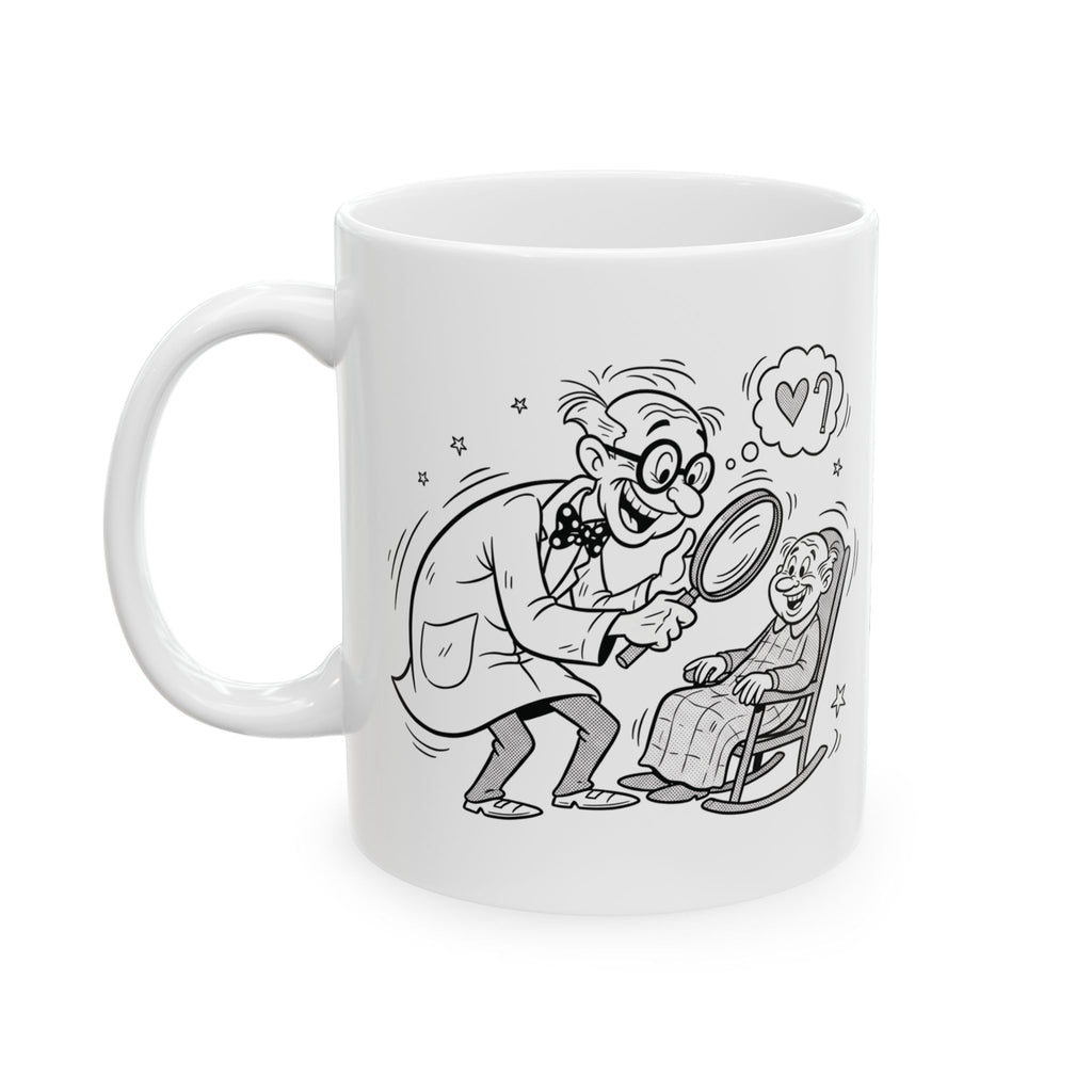 Funny Geriatrician Coffee Mug - Geriatrics Doctor Gift - White Ceramic Medical Humor Cup, 11oz & 15oz