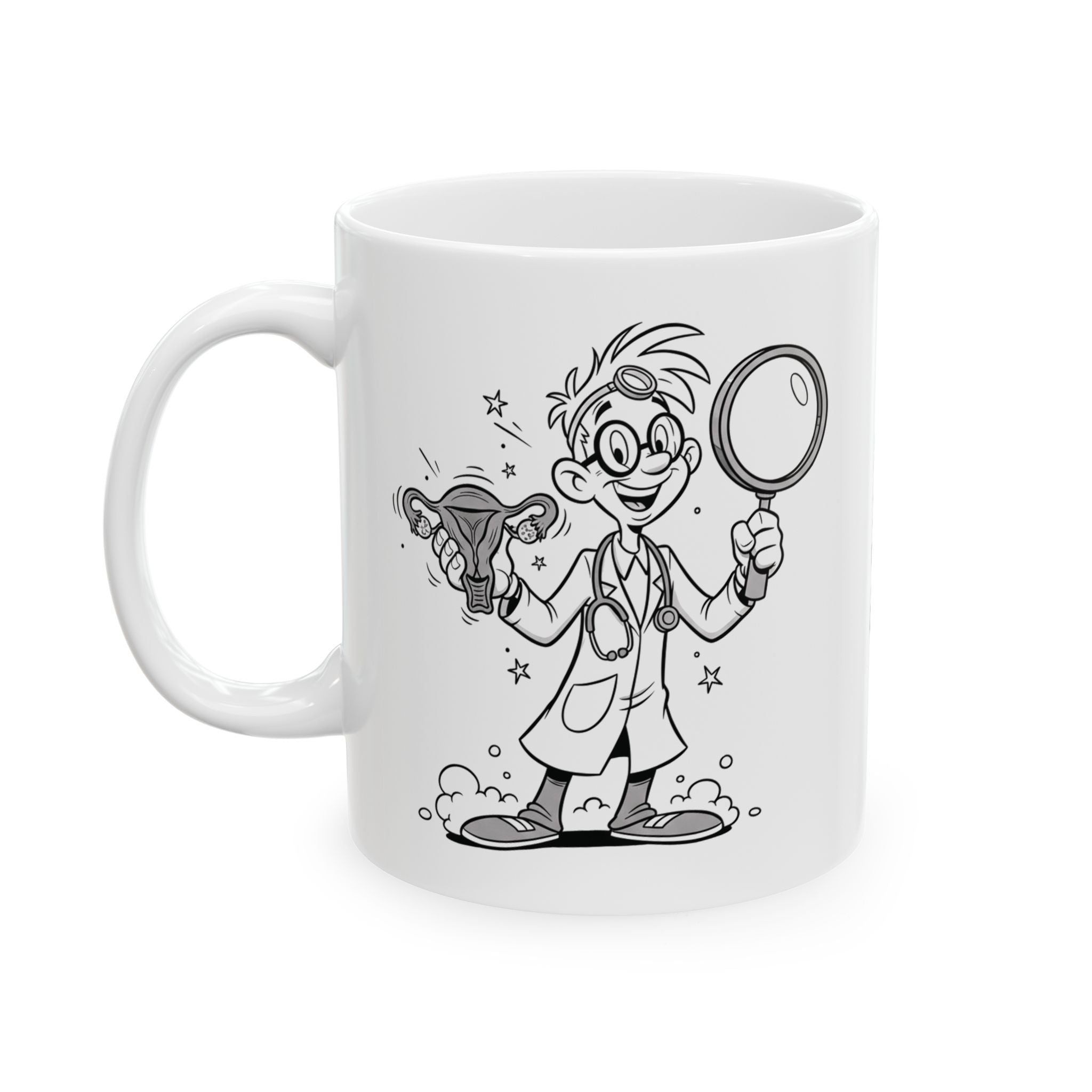 Funny OB-GYN Coffee Mug - Obstetrician & Gynecologist Gift - White Ceramic Medical Humor Cup, 11oz & 15oz