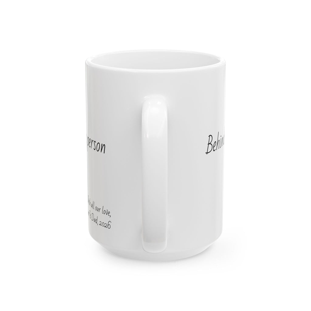 "Behind the white coat is the same amazing person we love." Personalized Doctor Mug - Minimalist Ceramic Coffee Cup for Medical Professionals with quote, wishes, 11oz & 15oz