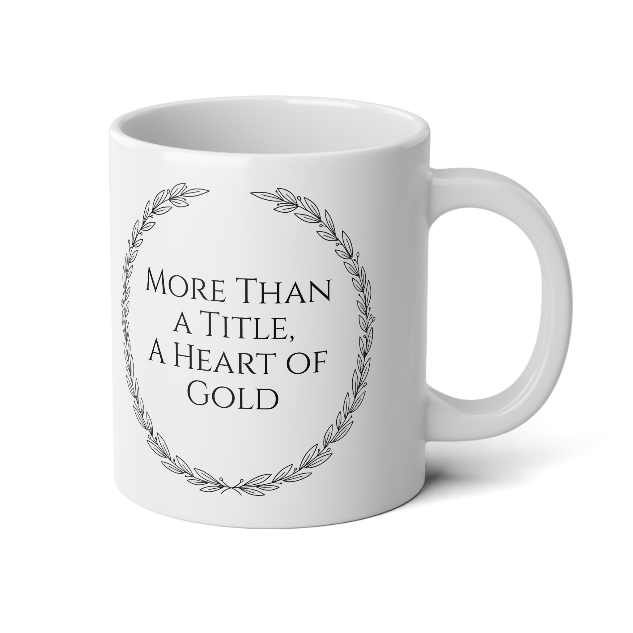 "More Than a Title. A Heart of Gold" Personalized 20oz Doctor Mug - Black & White Coffee Cup - Medical School Graduation & Physician Gift