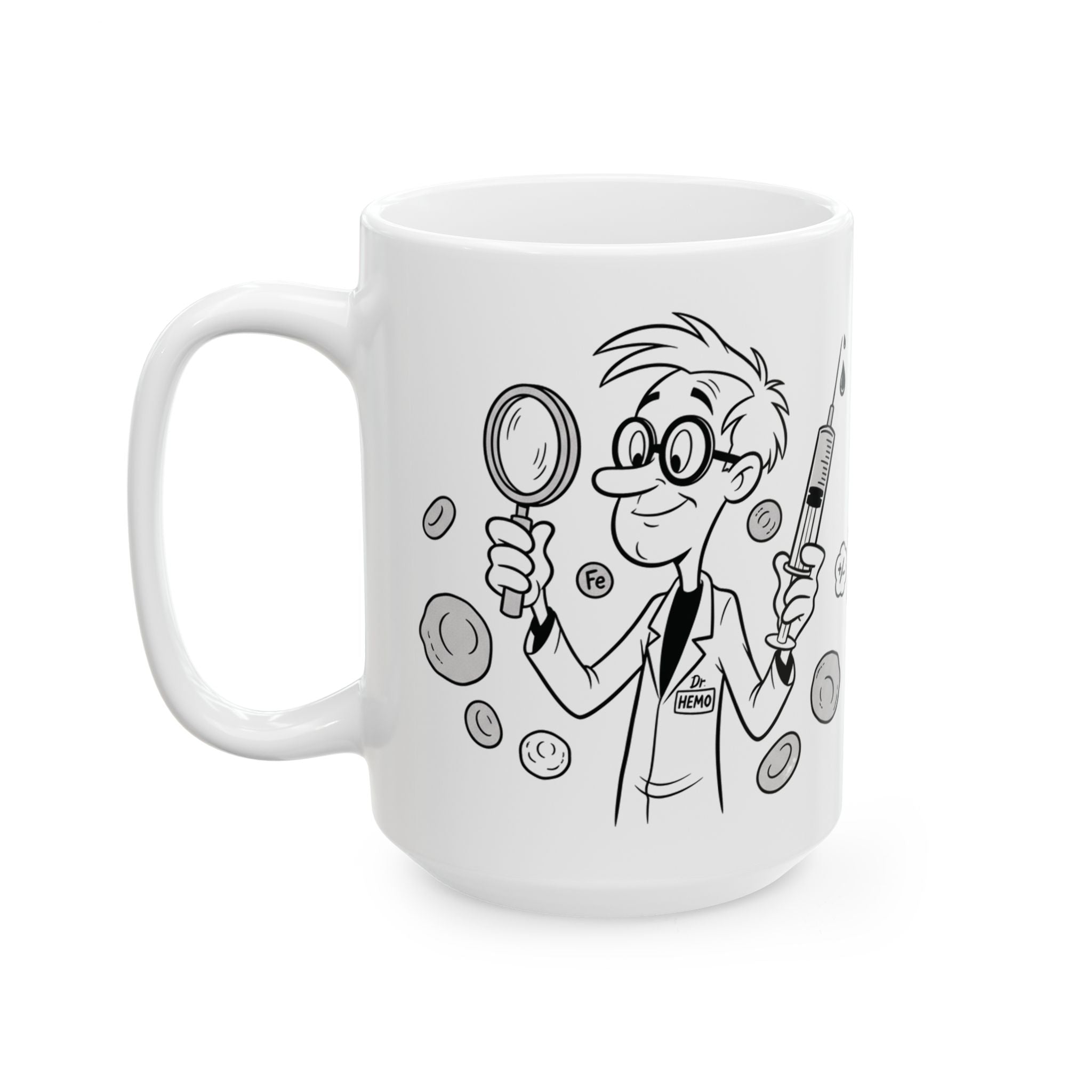 Funny Hematologist Coffee Mug - Hematology Doctor Gift - White Ceramic Medical Humor Cup, 11oz & 15oz