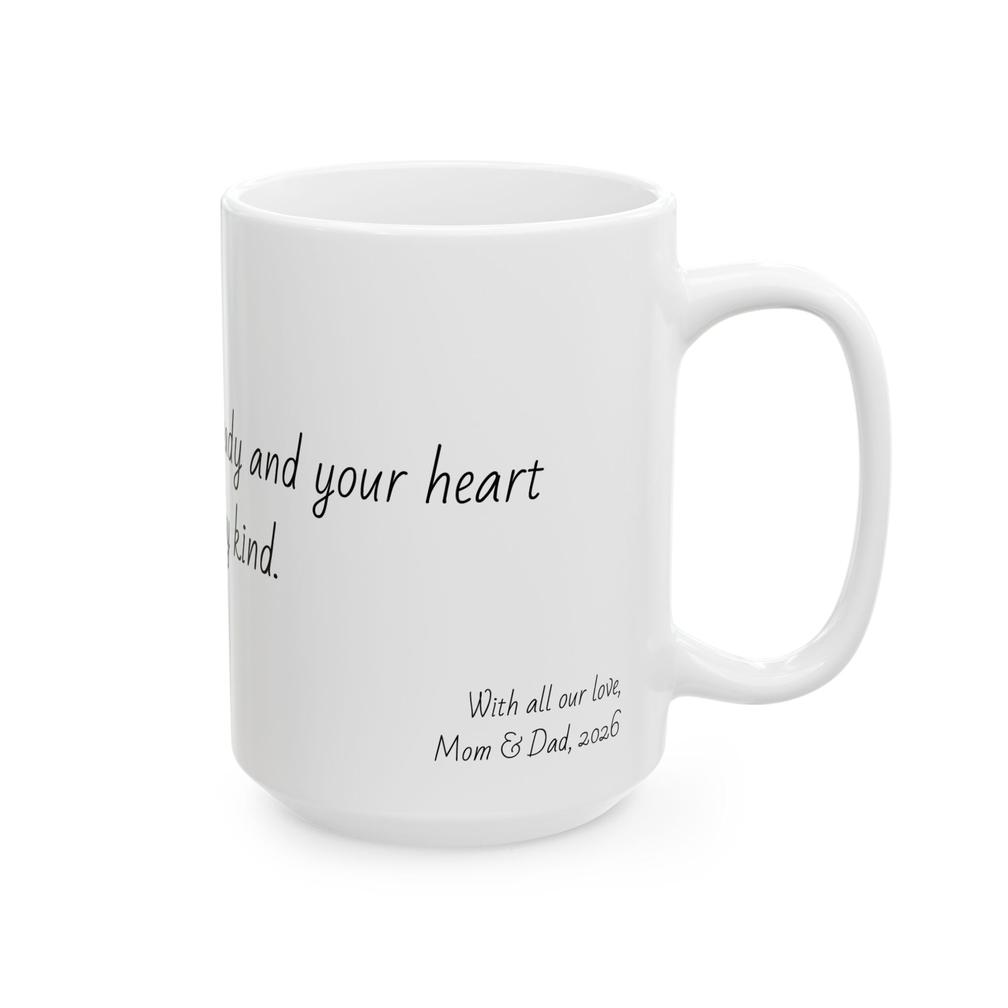"May your hands be steady and your heart always stay kind." Personalized Doctor Mug - Minimalist Ceramic Coffee Cup for Medical Professionals with quote, wishes, 11oz & 15oz