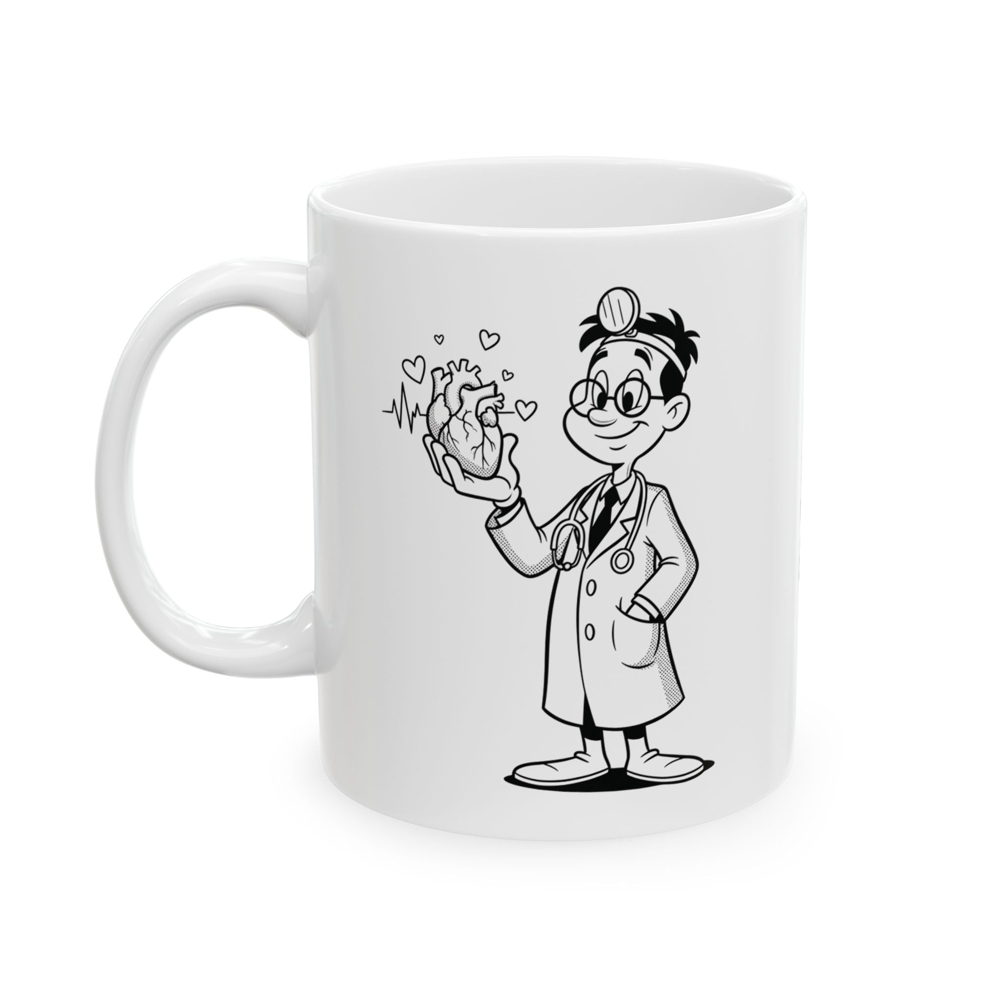 Funny Cardiologist Coffee Mug - Cardiology Doctor Gift - "Heart Specialist" White Ceramic Medical Humor Cup, 11oz & 15oz