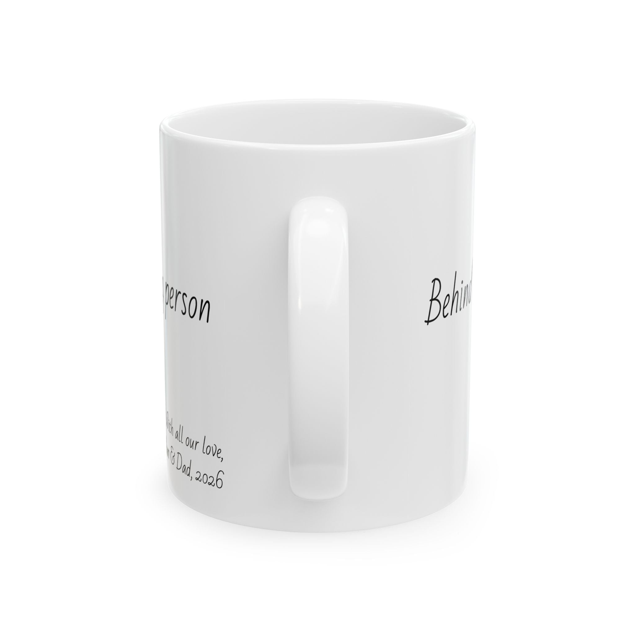 "Behind the white coat is the same amazing person we love." Personalized Doctor Mug - Minimalist Ceramic Coffee Cup for Medical Professionals with quote, wishes, 11oz & 15oz
