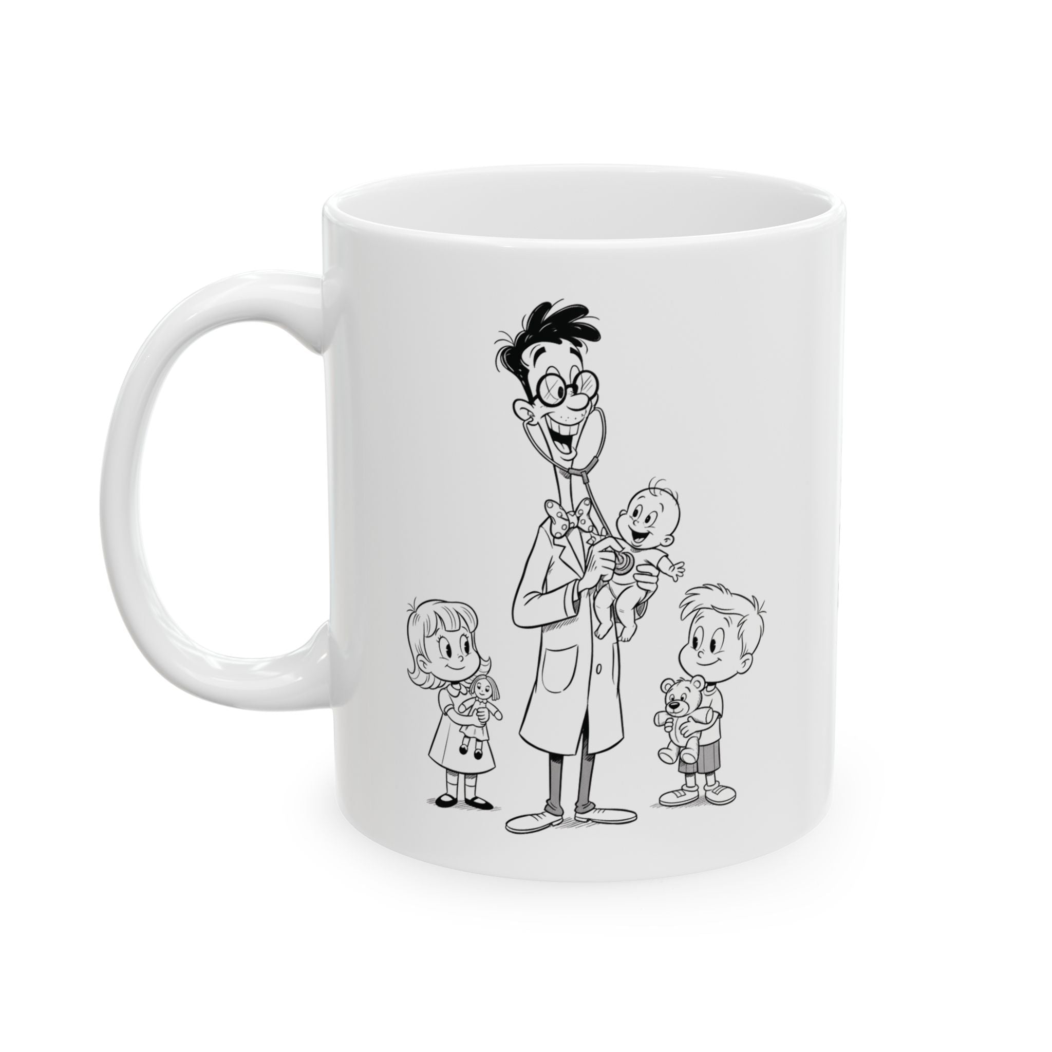Funny Pediatrician Coffee Mug - Pediatrics Doctor Gift - White Ceramic Medical Humor Cup, 11oz & 15oz