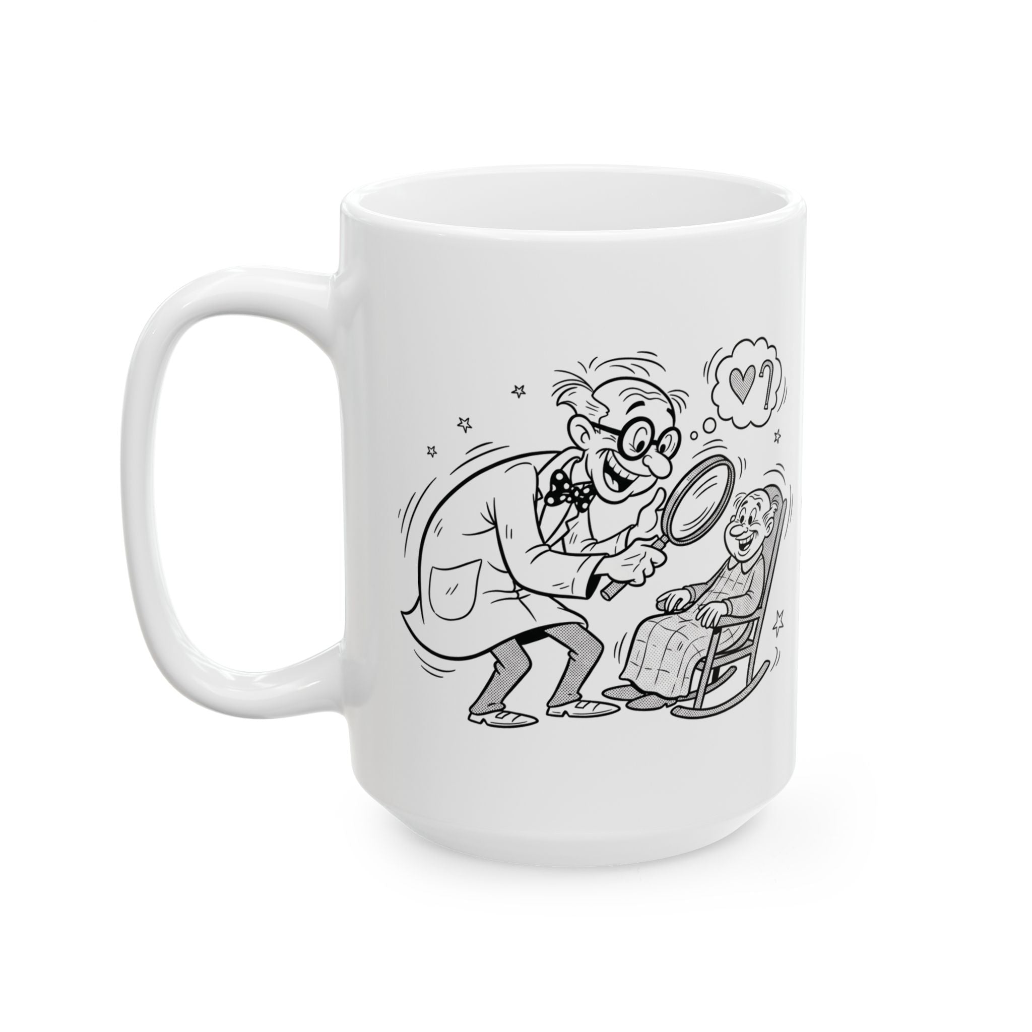 Funny Geriatrician Coffee Mug - Geriatrics Doctor Gift - White Ceramic Medical Humor Cup, 11oz & 15oz
